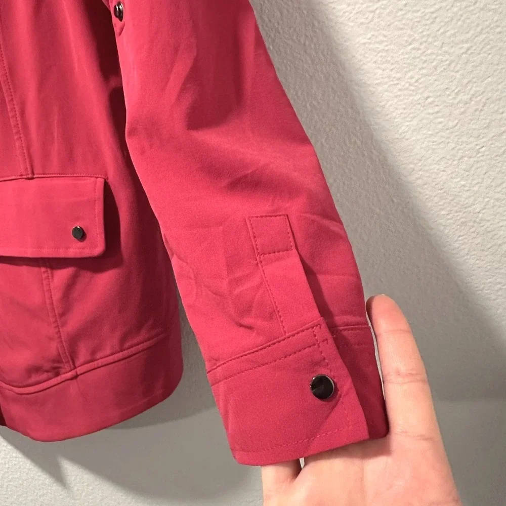 Chico's Size-L (2)Jacket‎  Pink Zip Front Pockets Lightweight Preppy